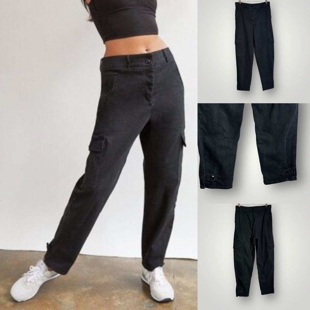 Aritzia Wilfred Free Pants Women High Rise Black 8 Straight Leg Modern Utility